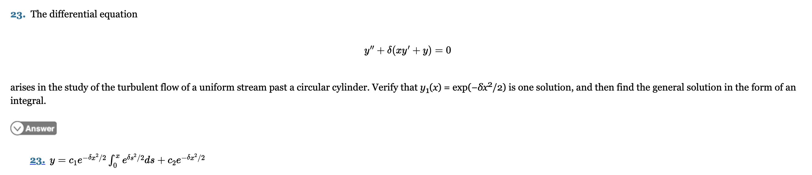 How do we solve this problem from section 3.4: Repeated Roots; Reduction