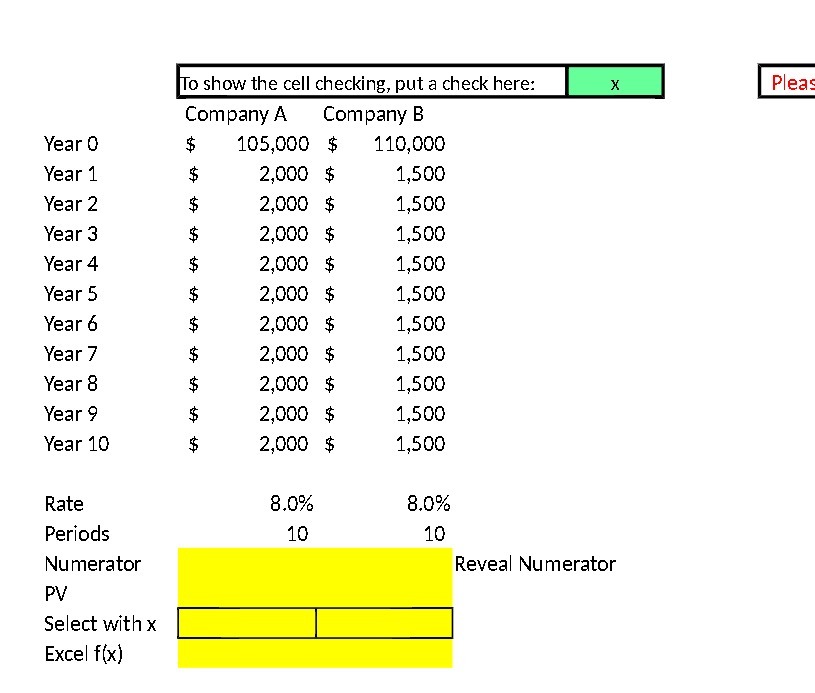 To show the cell checking, put a check here: X Plea