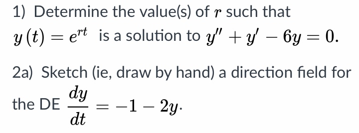 please help me to do these 1) Determine the value(s) of r