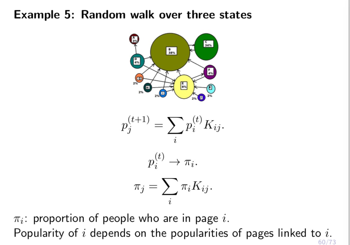 then with probability 1 / 2, she will go to webpage 1,