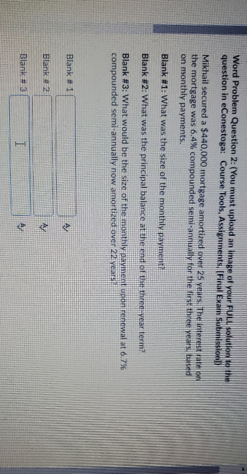 can you help me this question Word Problem Question 2: (You must