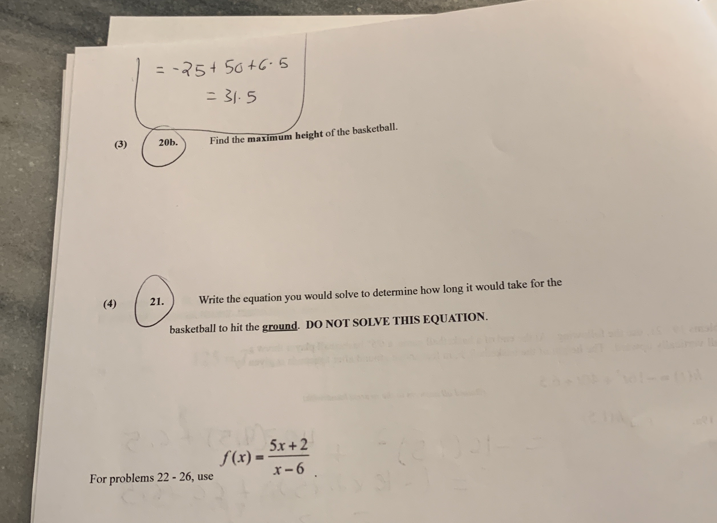 I need help with 20b and 21 = - 25+ 50 +