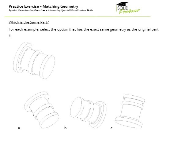 Practice Exercise - Matching Geometry SOLID Spatial Visualization Exercises - Advancing