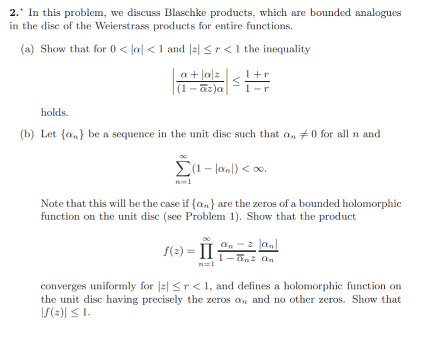 stein complex analysis chapter 5 problem 2 2.* In this problem, we