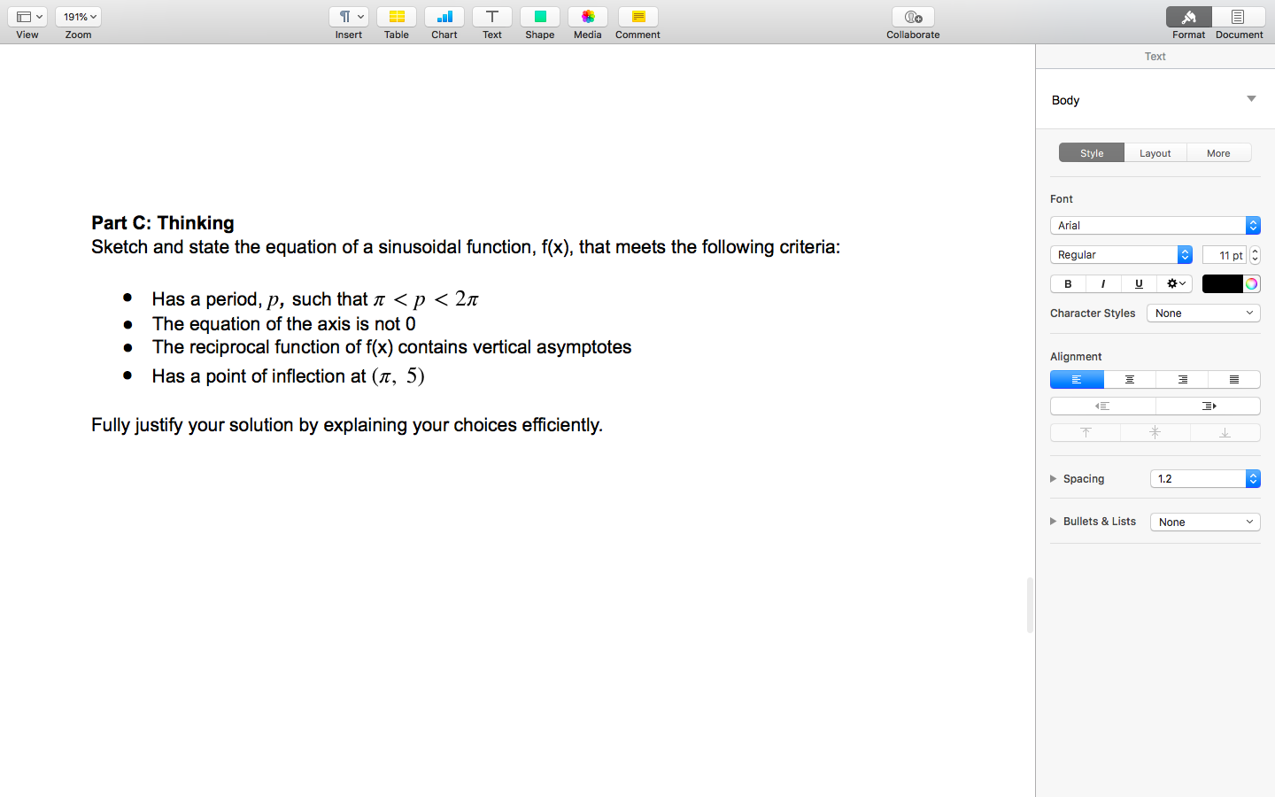 Solve the question below. This is grade 12 functions so no calculas