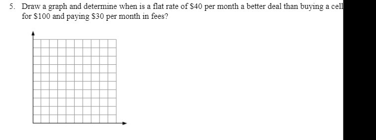 5. Draw a graph and determine when is a flat rate