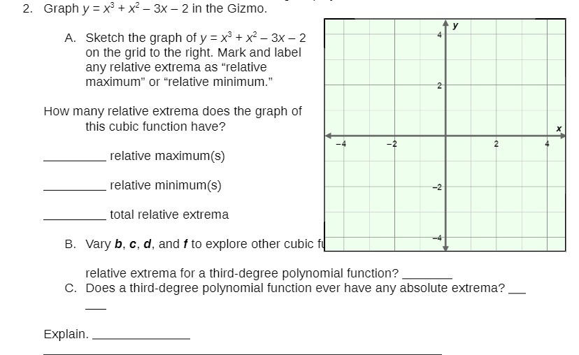 2. Graph y = x5 + x- - 3x - 2