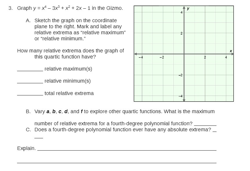 3. Graph y = x - 3x5 + x2 + 2x