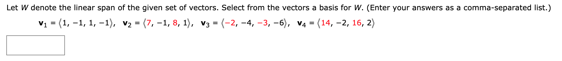 Solve problem, thank you. Let W denote the linear span of the