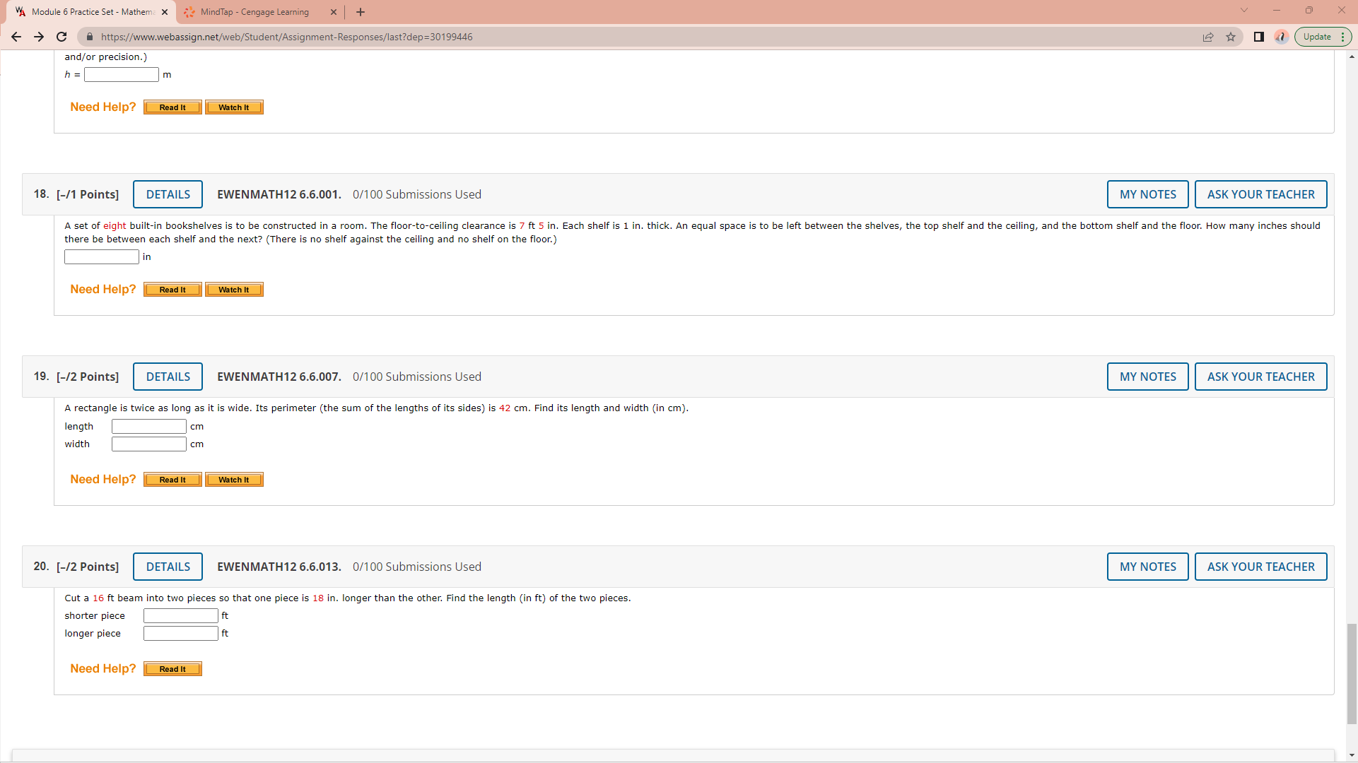 Set - Mathema X MindTap - Cengage Learning x | + X