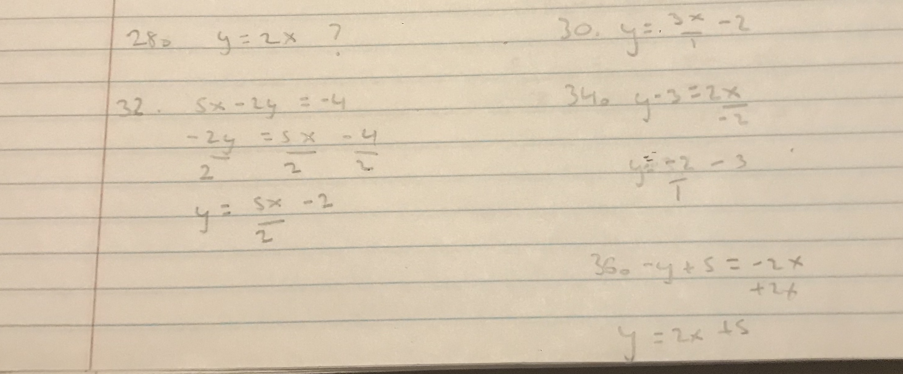 answers done on paper. Be sure to graph when told to (*Hint: