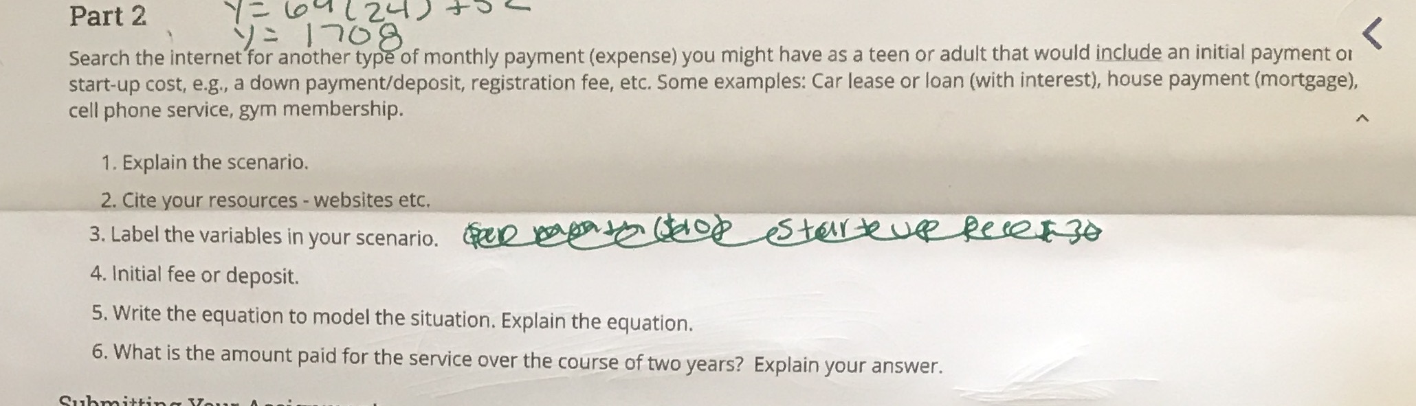  Part 2 1 = 64 ( 24)+ y = 1708 Search