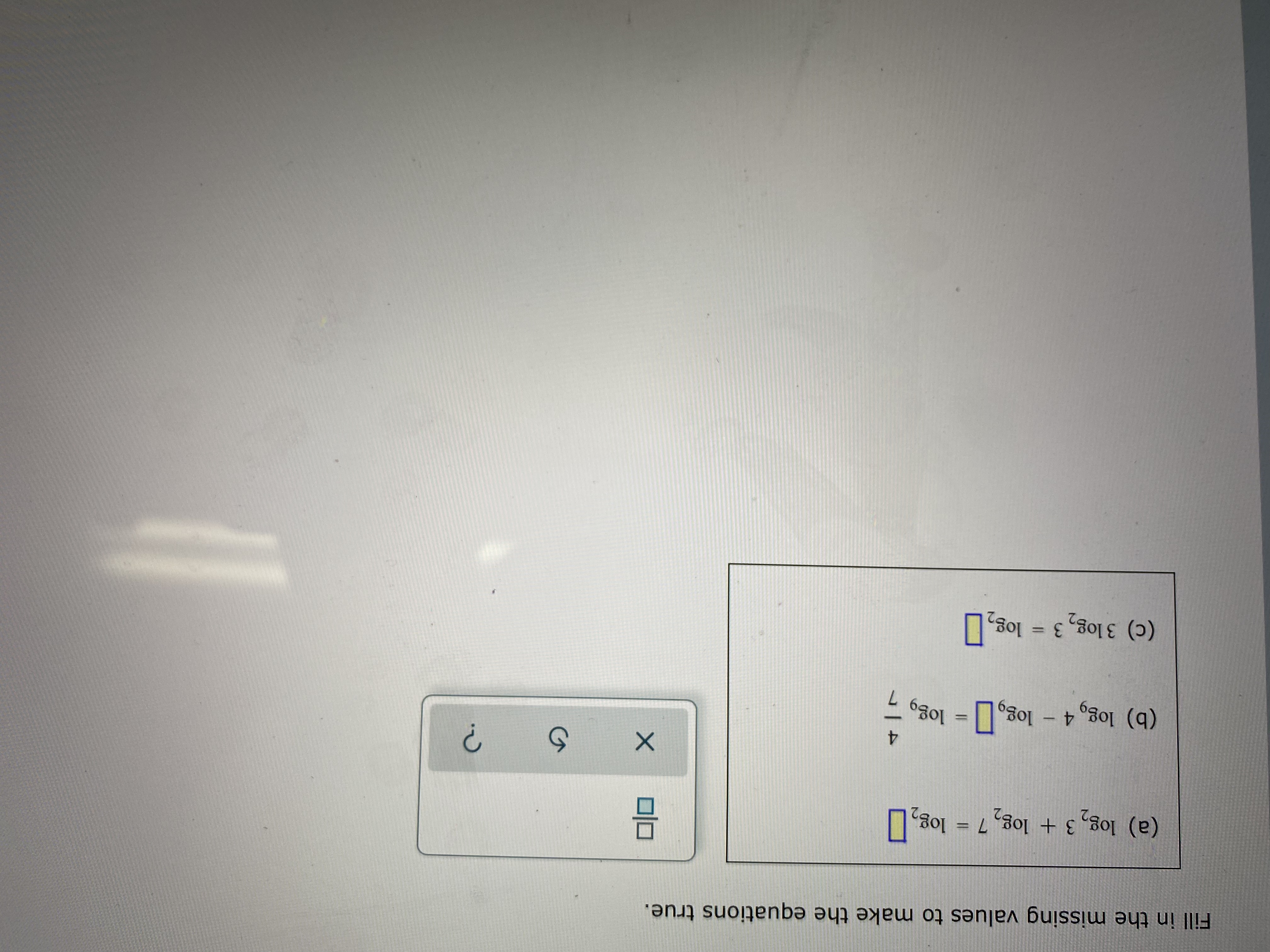 Fill in the missing values to make the equations true. (a)