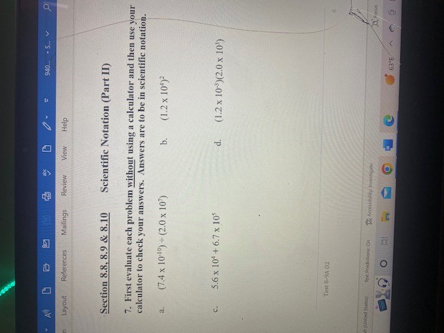 22 56.8 m(4.2)-(6.5) 53.6-52.1 e. Evaluate b' - 4AC when a -