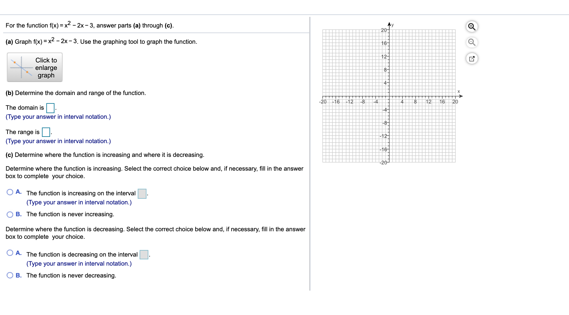 Please answer this question For the function f(x) = x2 2x 3,