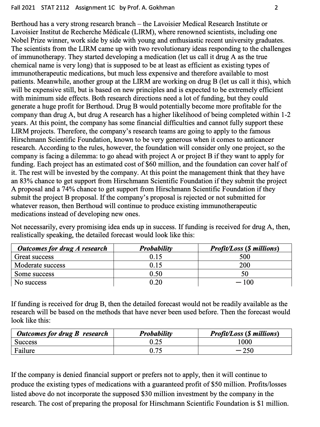 a full explanation STAT 2112 Assignment 1C In today's world, there is