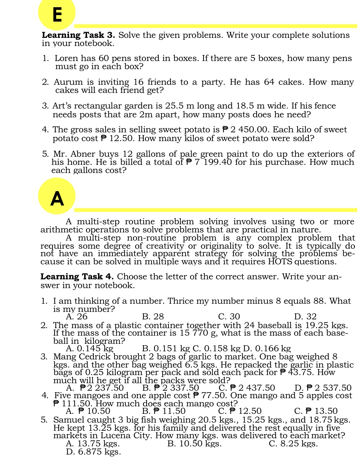 your notebook. 1. Mr. Fernandez earns P 28.50 per hour as an