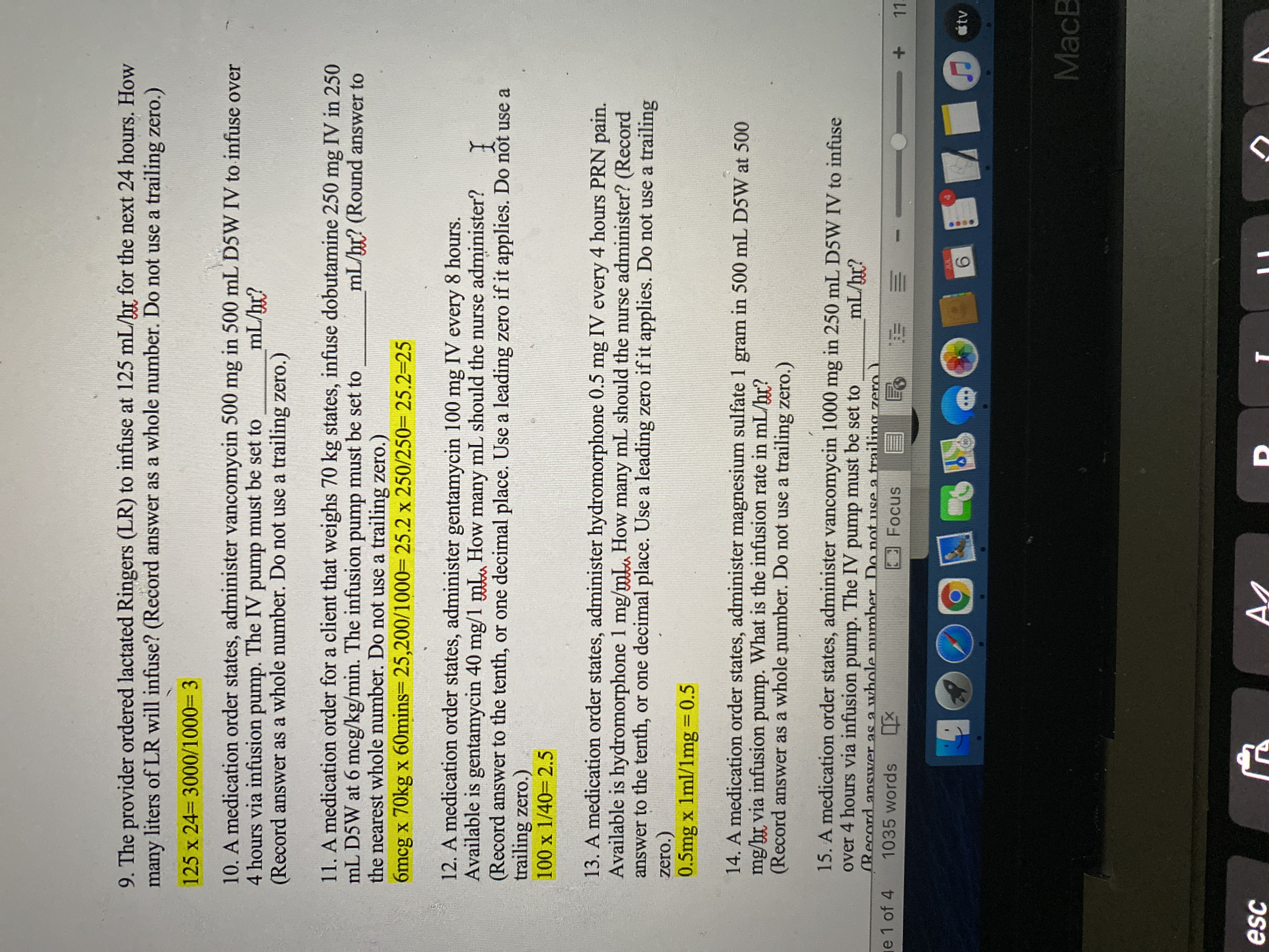 PleaSe show me how to solve this problem 9. The provider ordered