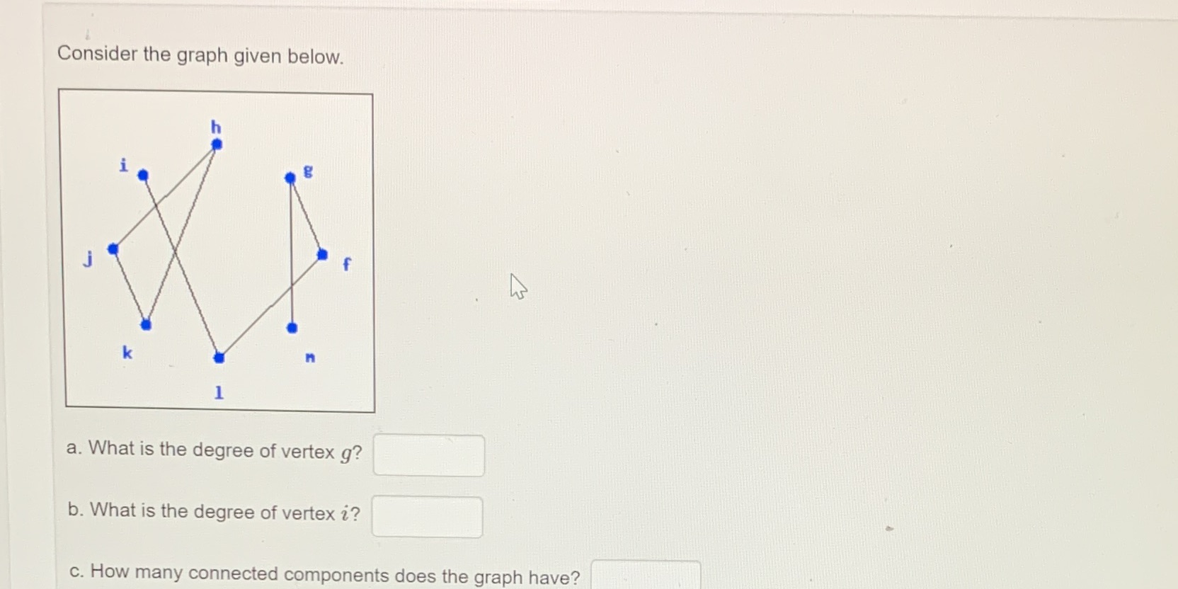  Consider the graph given below. L. k 1 a. What is