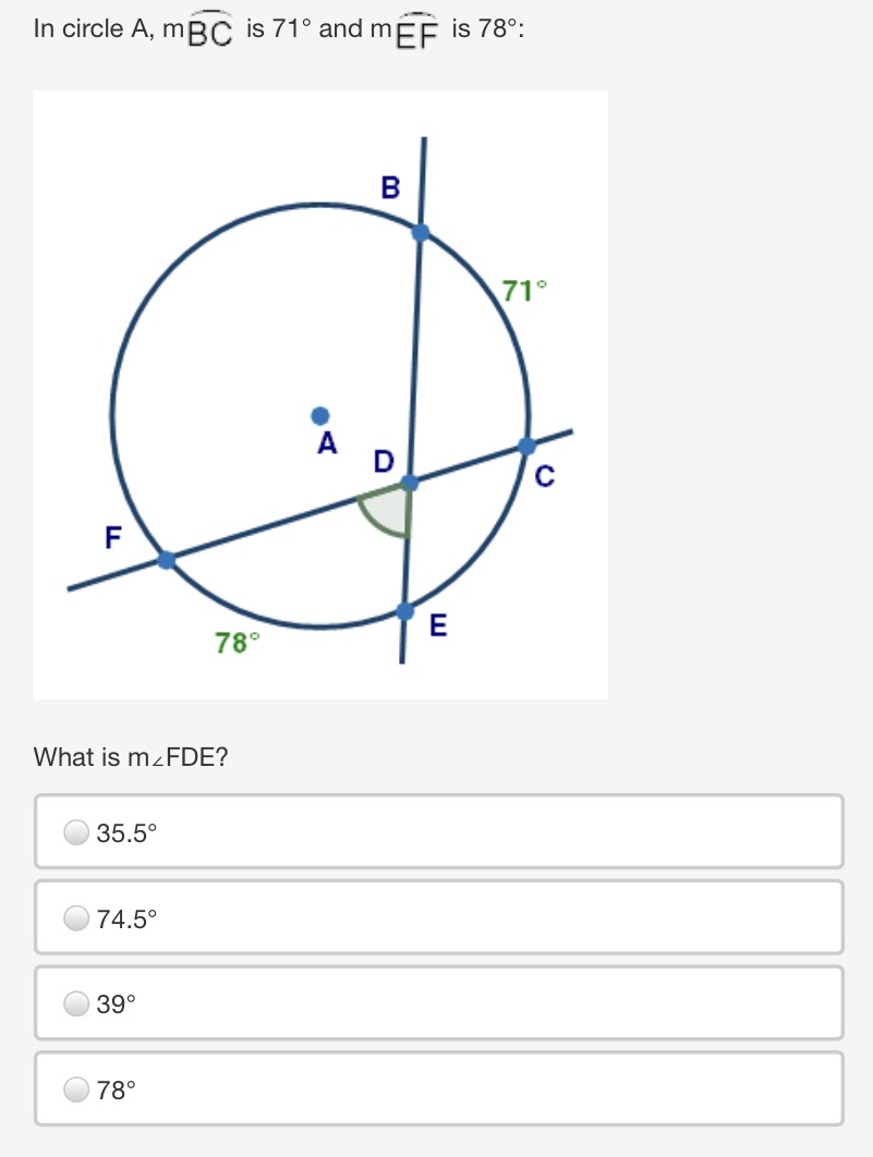 made? 0 The chord is bisected. C) The diameter is bisected. O