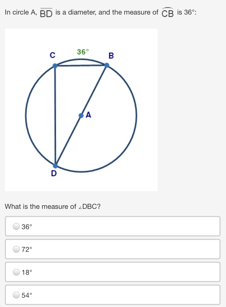 is the measure of _CDE? 56 490 1310 82In circle A, the