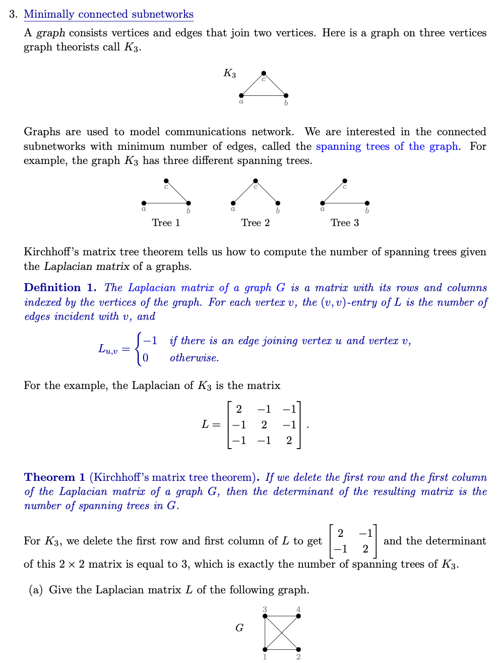 of L and compute the determinant of the resulting 3 x 3