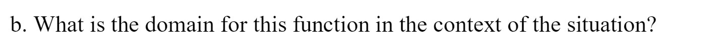  b. What is the domain for this function in the context