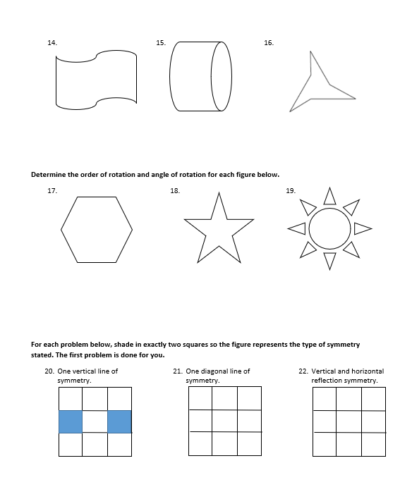 definition of Rotational Symmetry in your own words. 3. Explain how Point