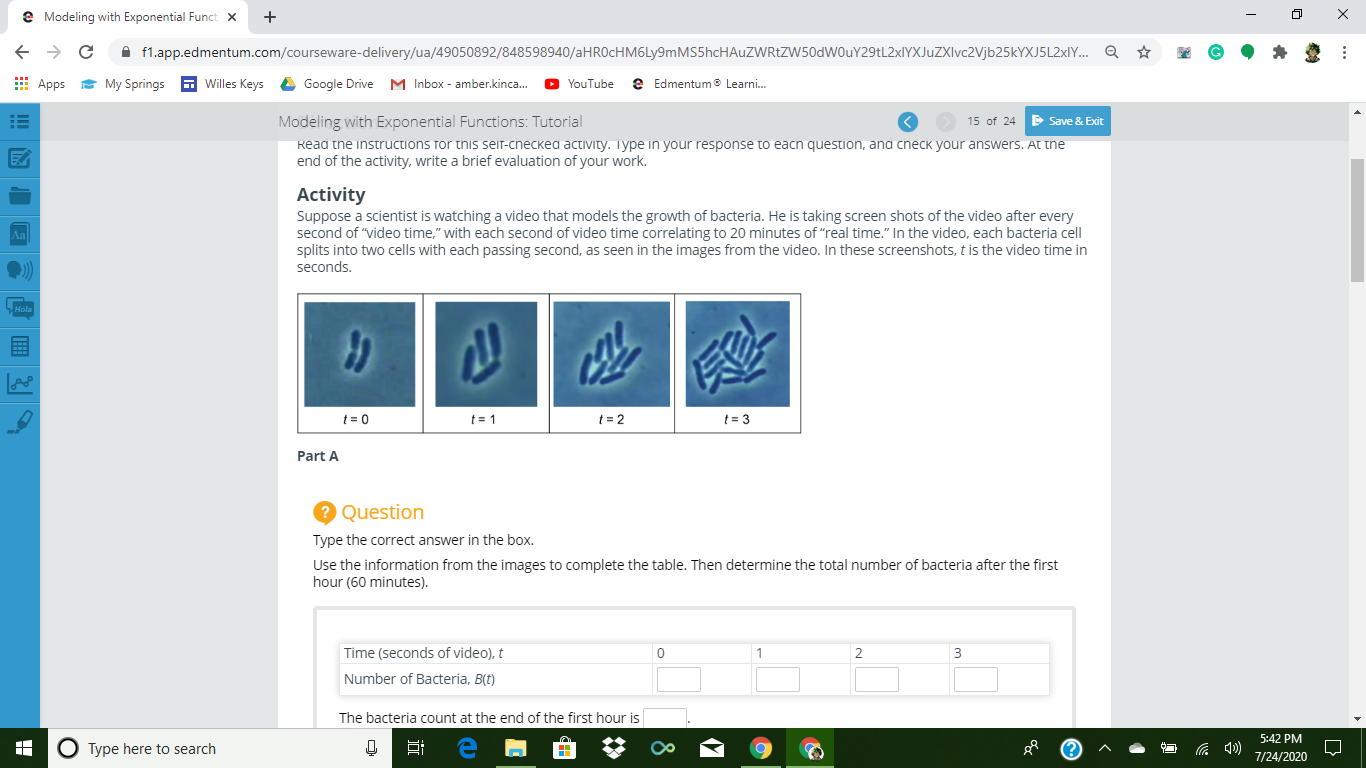 I need help with this @ Modeling with Exponential Funct X +