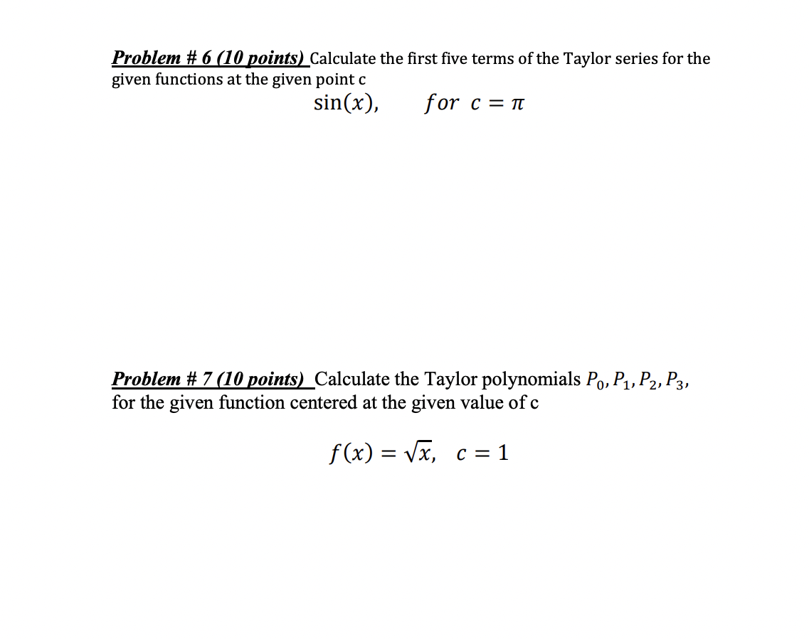 L0 (1) ;(_1) () - 2 _13\\yn+1 Problem # 2 (10 points)