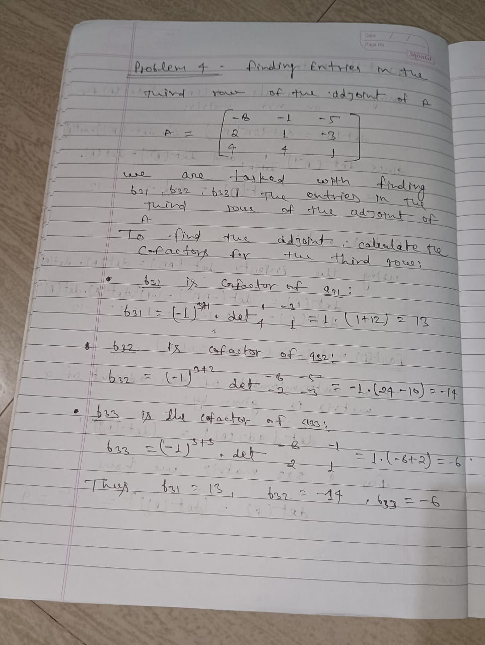 0 1 2 0 0 O -1 2 0 0 o0 B=|3