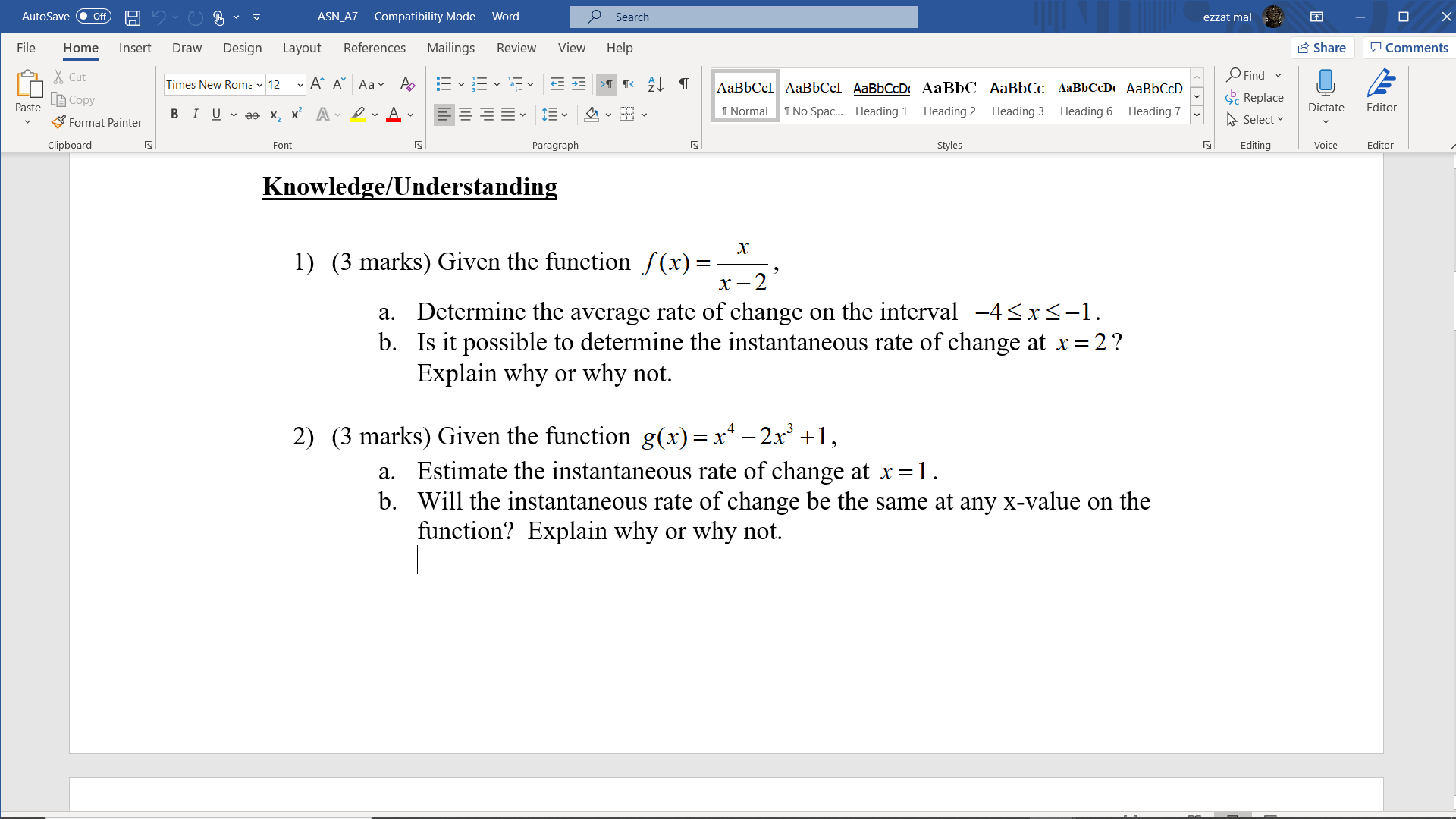 please i need the answer for my worksheet AutoSave . Off) H