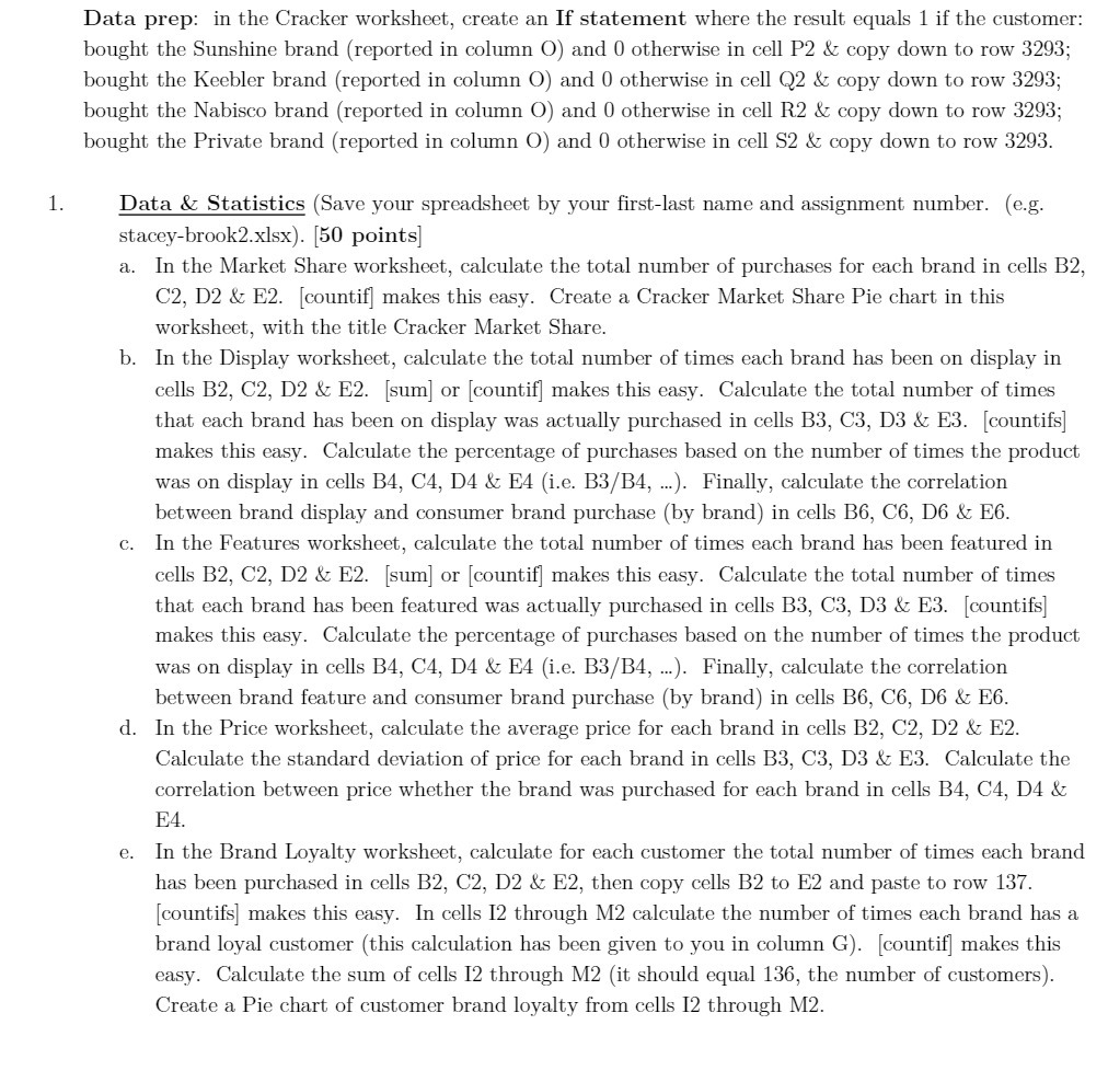  Data prep: in the Cracker worksheet, create an If statement where
