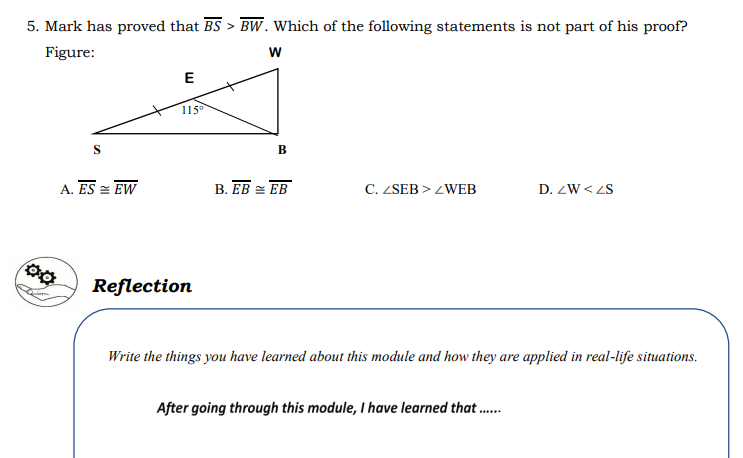 states that the sum of the lengths of an}.F two sides is