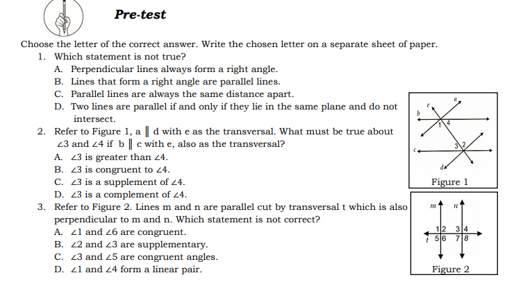 CHOOSE THE CORRECT ANSWER. Pre-test Choose the letter of the correct answer.