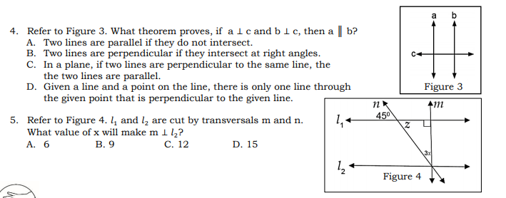 lines are always the same distance apart. D. Two lines are parallel