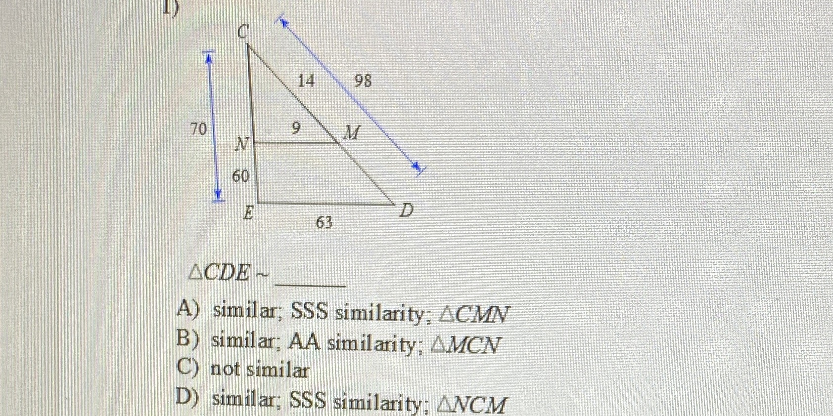  14 98 70 9 N M 60 E D 63 ACDE