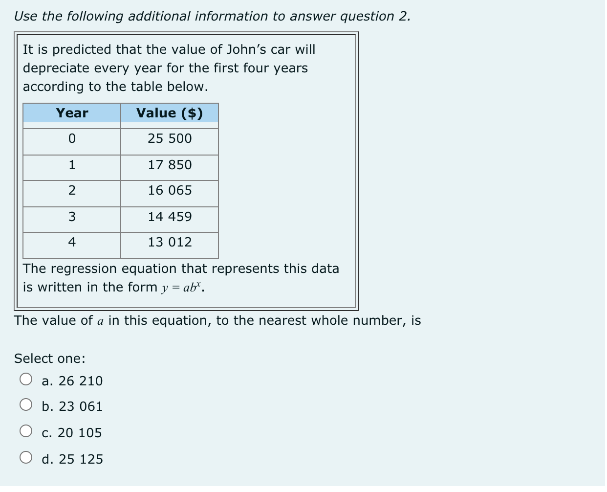 Can you help me solve the following question (without using logarithms), please?