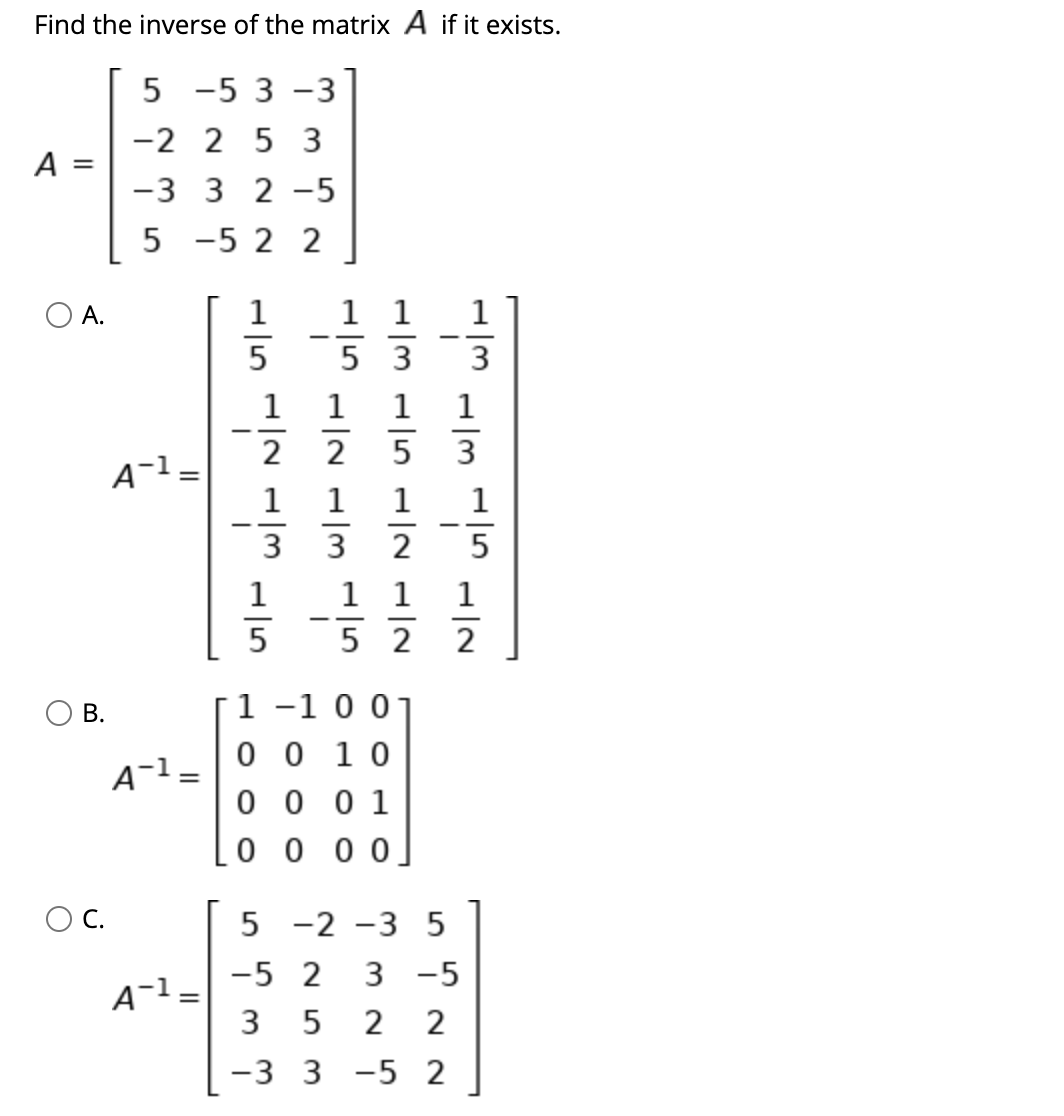 taken off for selecting false ones. OA. (Ax, y) = (x, Ay)
