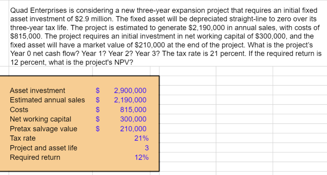 salvage value Sell equipment $210,000 Taxes Aftertax cash flow Sales Costs Depreciation