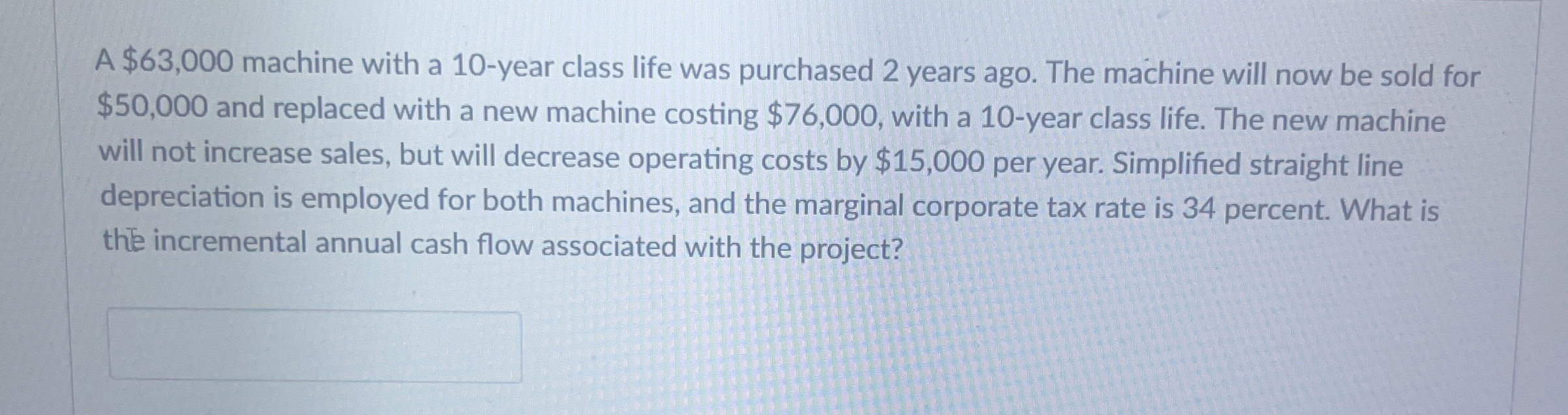  A $63,000 machine with a 10-year class life was purchased 2