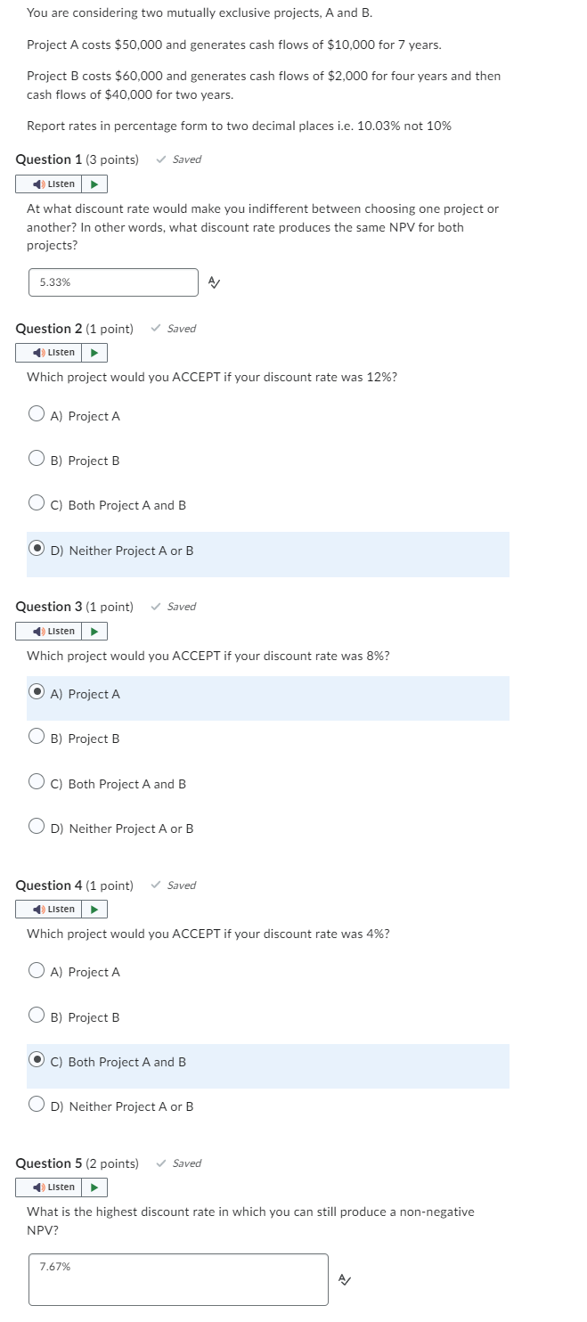  My answer 4 and 5 are incorrect, need help You are