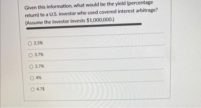 $.80 90-day forward rate of Canadian dollar $.79 90-day Canadian interest rate