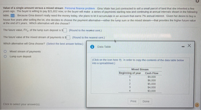 problem Gina Vitale has just contracted to sell a small parcel of