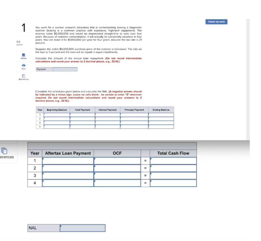  Check my work 1 0.5 points You work for a nuclear