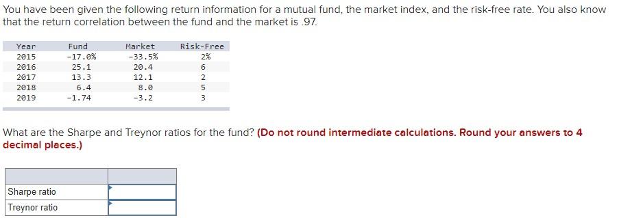 You have been given the following return information for a mutual
