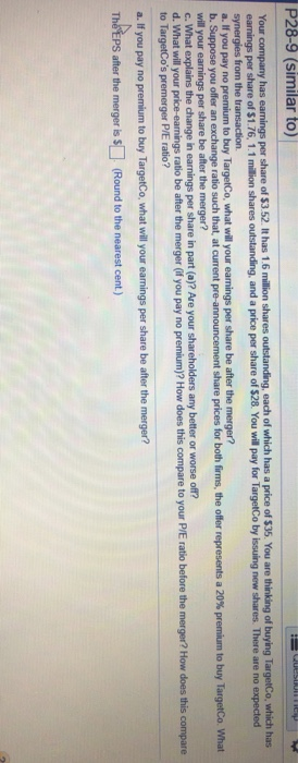 i need help with this question asap please with all PARTS P28-9