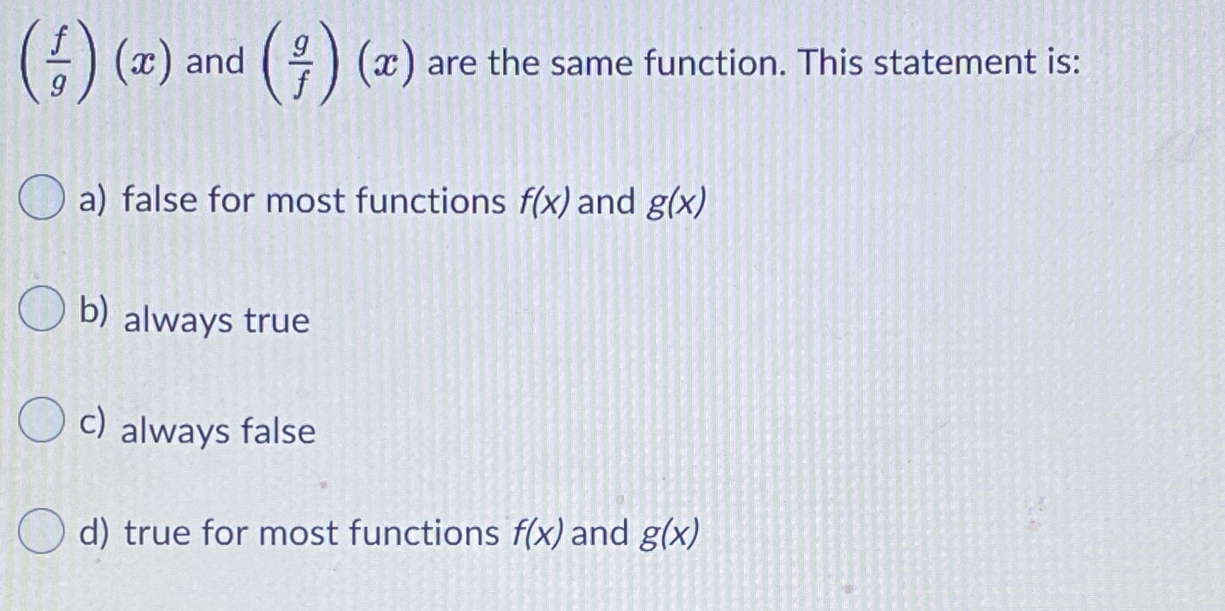 be quick!! no steps, just ans thanks so much (a ) and