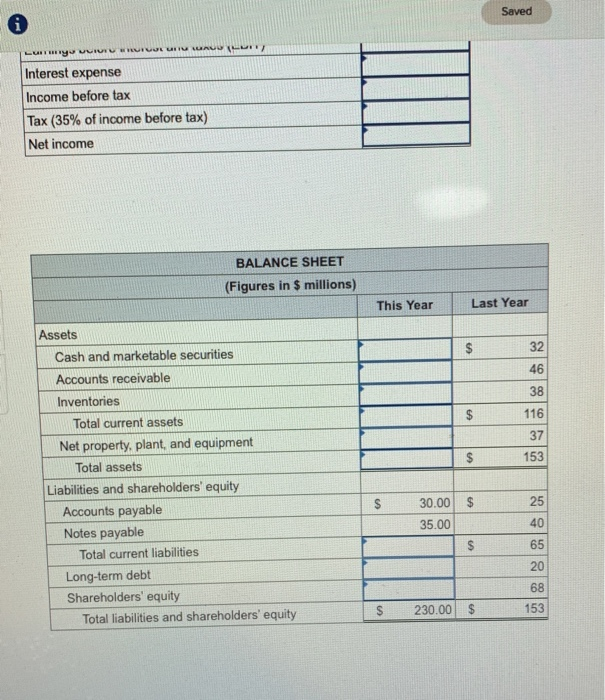 ratio Cash ratio Inventory turnover Average collection period 1.0 0.2 3.0 73