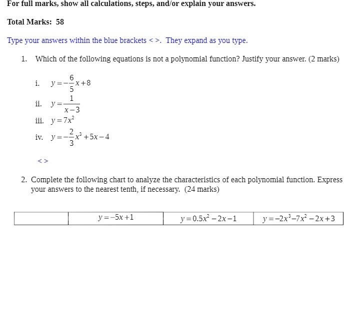 For full marks, show all calculations, steps, and/or explain your answers.